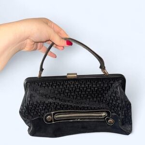 Tommy Hilfiger Black Clutch with Silver Zipper